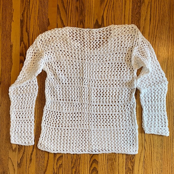 White Crochet Knit Sweater Tunic - Picture 3 of 6